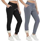 Coume 2 Pcs Women Sherpa Lined Sweatpants Winter Warm Womens Fleece Joggers with Pockets Thermal Athletic Running Pants