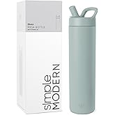 Simple Modern Water Bottle with Straw lid | Insulated Stainless Steel Thermos | Reusable Travel Water Bottles for Gym & Sports | Leak Proof & BPA Free | 24oz, Sea Glass Sage