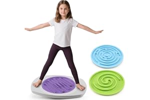 Balance Board with Maze for Kids, 20 inch Labyrinth Wobble Board Rocking Seesaw Sensory Training with 2 Balls & 2 Replacement