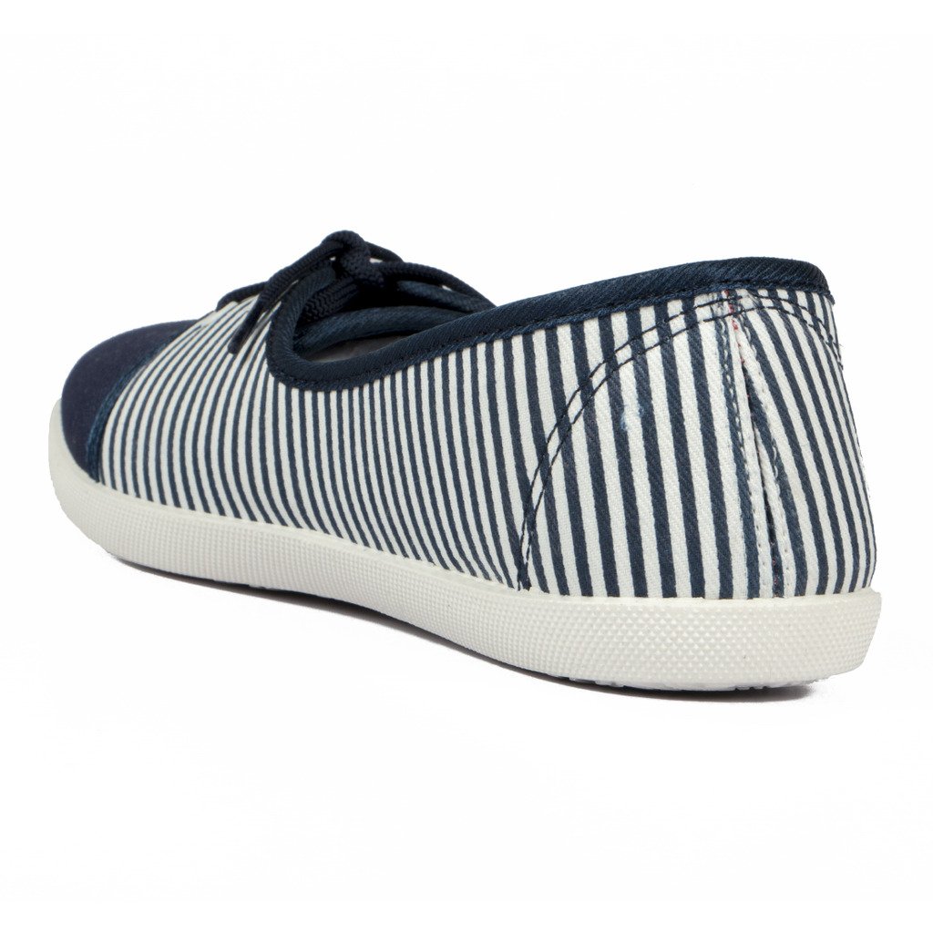 asian shoes lr-82 navy blue white canvas women shoes