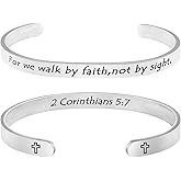 𝐂𝐡𝐫𝐢𝐬𝐭𝐢𝐚𝐧 𝐁𝐫𝐚𝐜𝐞𝐥𝐞𝐭𝐬 for 𝐖𝐨𝐦𝐞𝐧 Inspirational Religious Gifts for Her Bible Verse Bapstism Jewelry Cuff Bangle