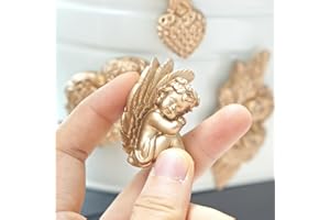 Golden Angel Fridge Magnet, Golden Home Decor for Kitchen & Living Room, Cute Plaster Statue
