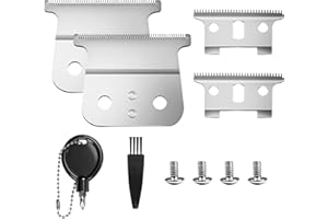 AIJALY 2 Pack Replacement T-Blades Compatible with Andis T-Outliners GTO,GTX,G,GO and SLS Trimmers,Silver