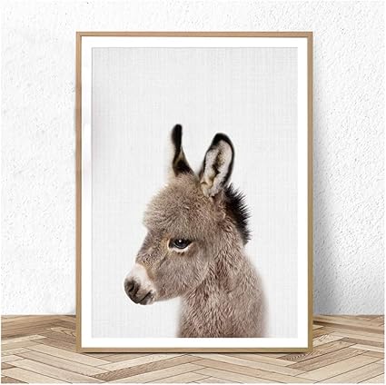 Mignon Bebe Ane Mur Art Pepiniere Animal Toile Peinture Baby Shower Gift Affiches Et Impressions Photos Pour Enfants Room 60x80cm No Frame Amazon Fr Cuisine Maison