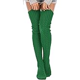 SherryDC Women's Cable Knit Thigh High Socks Winter Boot Stockings Extra Long Over Knee High Leg Warmers