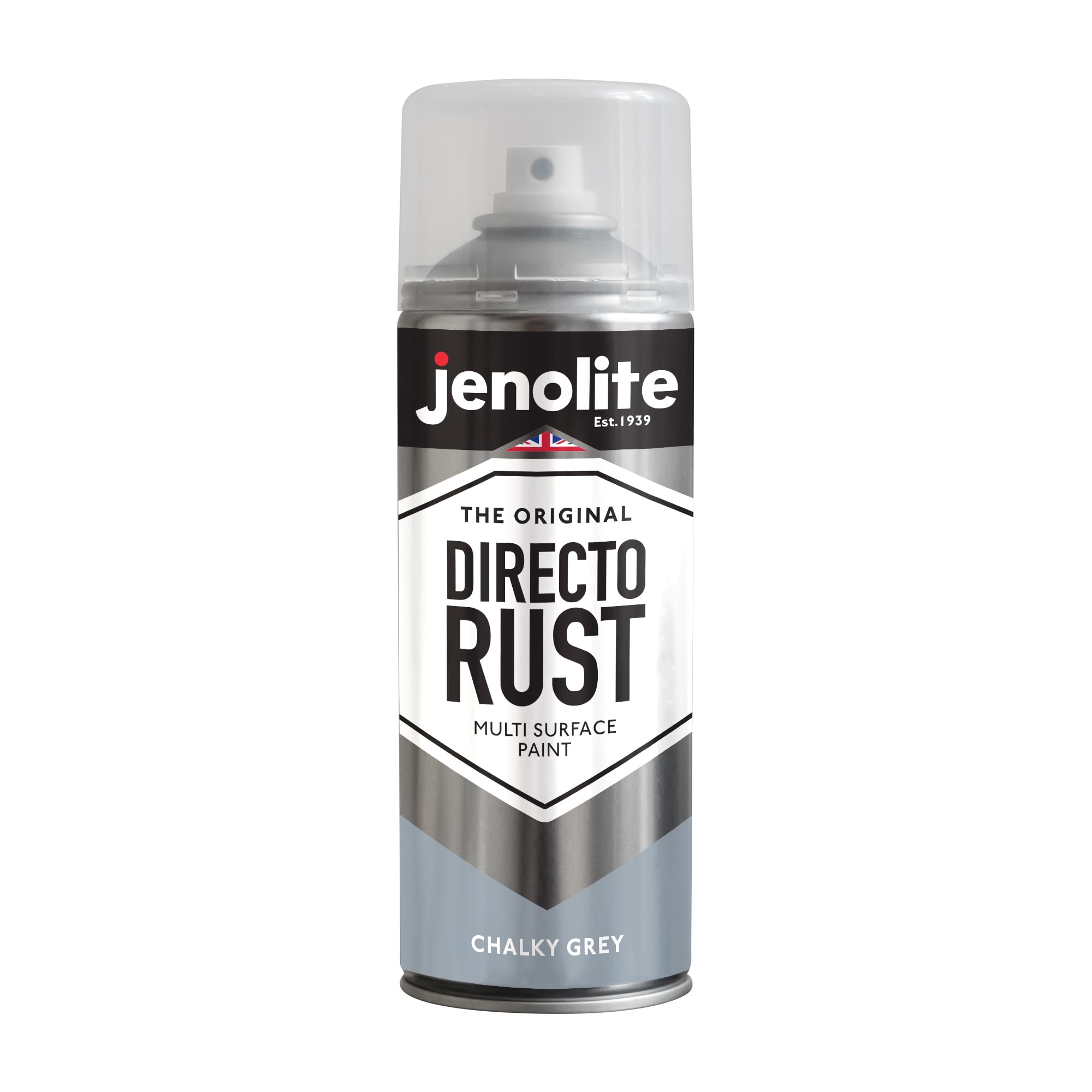 JENOLITE Directorust Chalky Spray Paint | GREY | 400ml | Multi-Surface Chalky Finish Spray Paint | Ideal For Furniture, Ornaments, Picture Frames | Interior & Exterior Use | RAL 7494C PANTONE 7544U