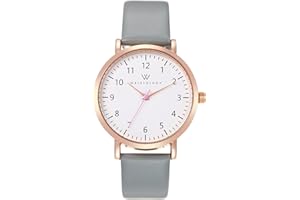 Wristology Maxi Numbers Womens Nurse Watch - Interchangeable Genuine Leather Strap Band - Large Easy to Read Boyfriend Size with Second Hand Men, Nurses, Teachers, Olivia