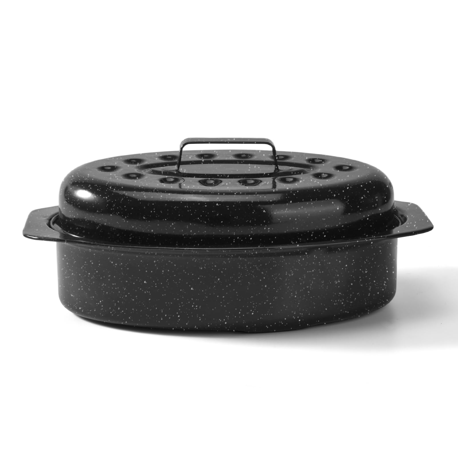 Photo 1 of 13” Roasting Pan, Turkey Roasting Pan, Small Oval Roaster Pan With Lid For 7 Lb Turkey, Chicken, Lamb, Beef, Vegetables, Casserole, Bread