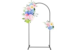 LING RUI Metal Arch Backdrop Stand 7.2ft Black Wedding Arched Frame Balloon Arch Stand, Open Arch Frame with Base Stand Backdrop for Ceremony Parties Birthday Floral Flower Garden Decoration