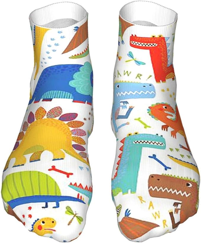 Cartoon Dinosaurs Novelty Socks Funny Casual Socks Print