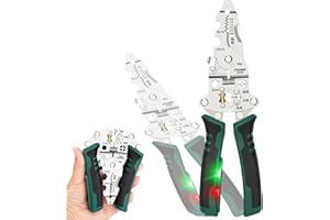 20-in-1 Foldable Wire Stripper, Multifunctional Wire Crimper Pliers Electrical Tool with Voltage Tester, Heavy Duty Cable Cut
