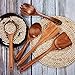 Wooden Kitchen Utensil Set 5 Cooking Utensils Spatula Spoons for Cooking Nonstick Cookware, 100% Handmade by Natural Teak Wood