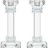 Crystal Candle Holders Set of 2-6" Tall Crystal Candlestick Holders - Ultra Elegant & Modern Centerpiece Home Décor
