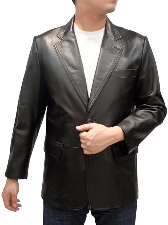 Amazon メンズ レザージャケット ラム革 ２つボタン テーラードジャケット 1355 コート ジャケット 通販