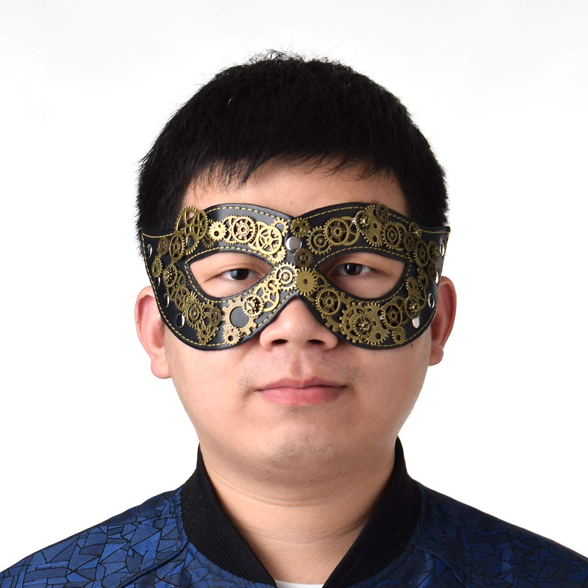 COSDREAMER Men Steampunk Gears Rivet Eye Mask Masquerade Gear Eye Patch