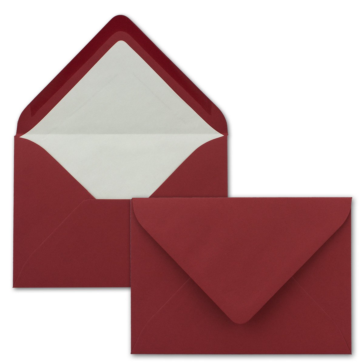 Neuser FarbenFroh Envelopes B6 176 x 125 mm, Wet Sealing, Coloured with White Inner Lining, Gesamtparent 50 Umschläge dark red