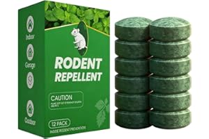 Rodent Repellent, Natural Mouse Repellent with Camphor & Peppermint Oil, Indoor Outdoor Use for Garage Kitchen Basement, Long