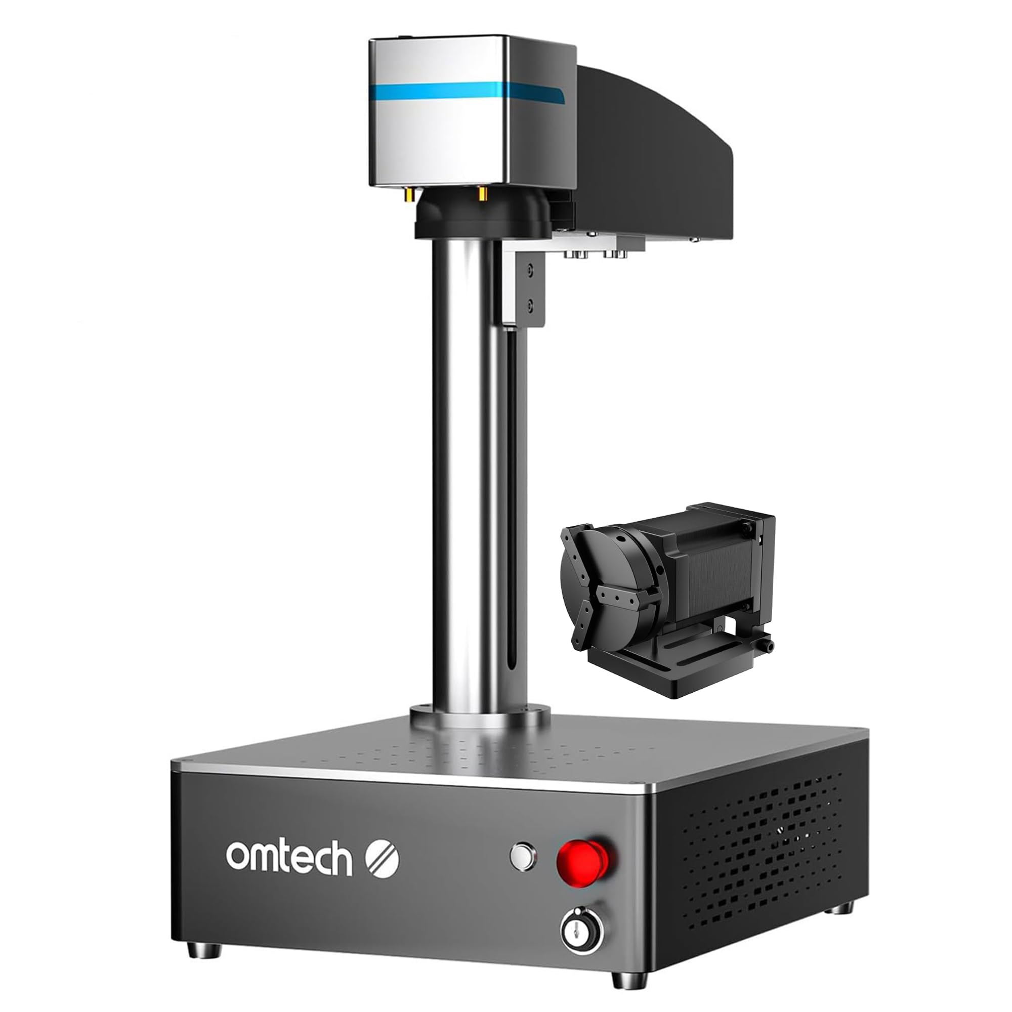 OMTech 60W MOPA Fiber Laser Engraver with Rotary