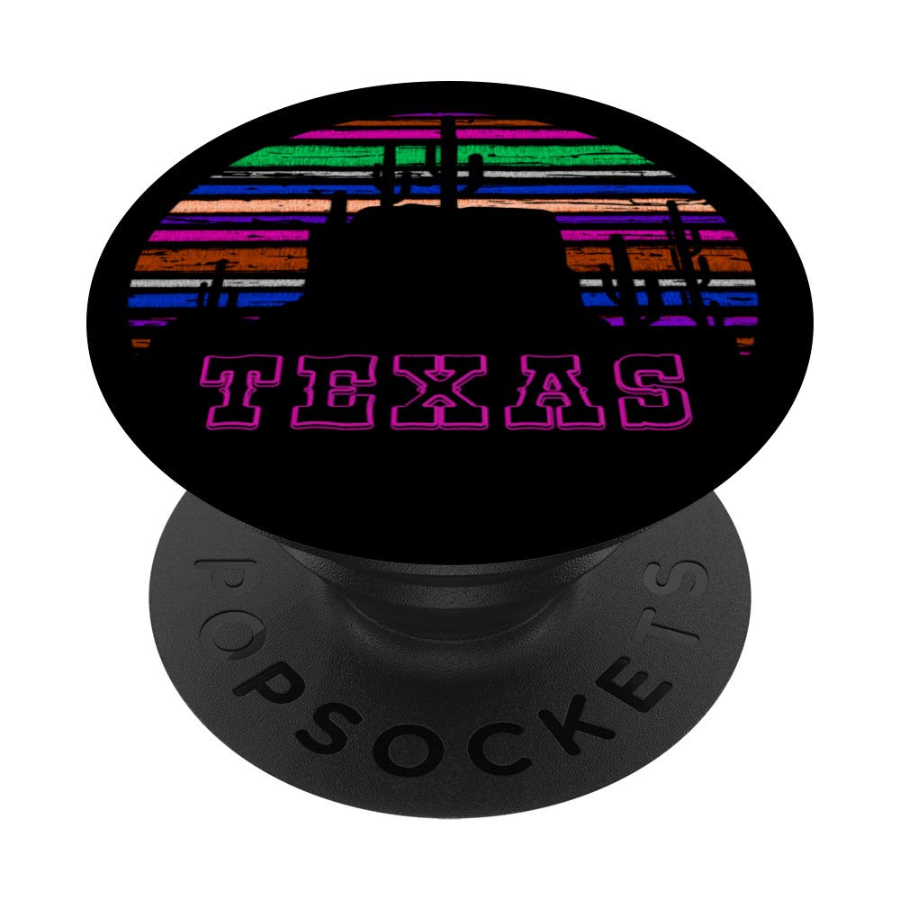 Texas Serape Pattern Cactus Retro Desert Sunset Texan Gift PopSockets PopGrip: Swappable Grip for Phones & Tablets