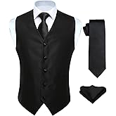 HISDERN V3-01 Men's 3PCS Formal Vest Set Slim Fit Jacquard Waistcoat with Paisley Floral Pattern for Wedding Prom Party