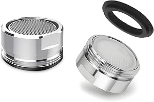 ESPETIO Bathroom Faucet Aerator 15/16 In Male Thread Chrome Solid Brass, Bathroom Sink Aerator, High Flow Aerator for Sink Faucet Aerators M24 with Gasket