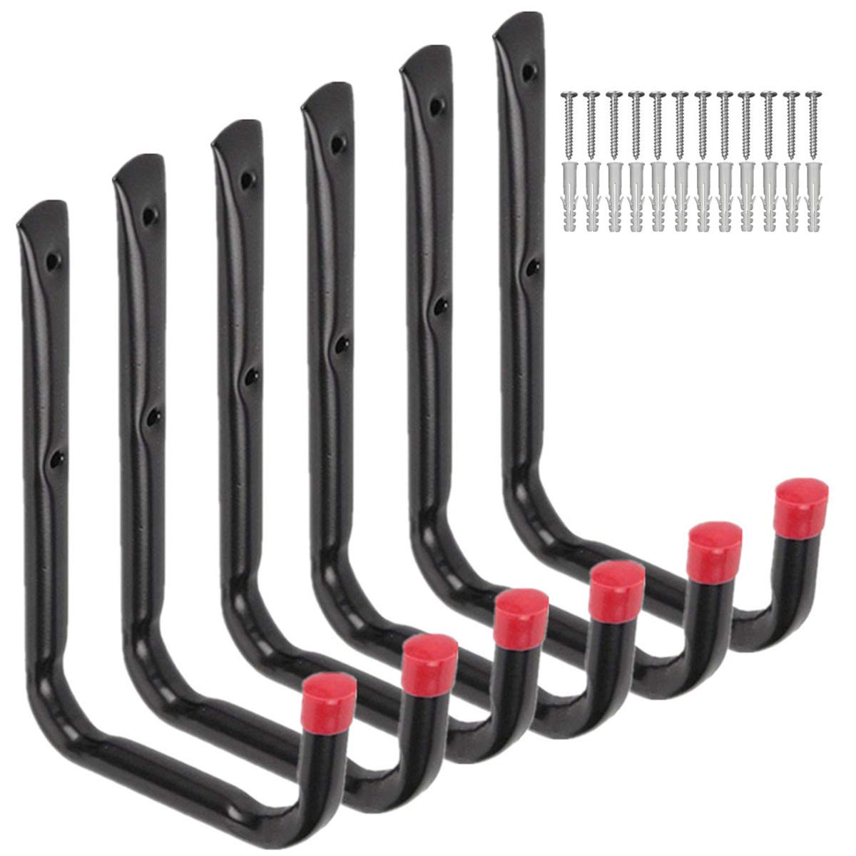 PiPaFox Heavy Duty Garage Storage Utility Hooks,Universal Wall Mount U Rack Organizer System,All-Purpose Hanging Hangers for Bike,Chair,Ladders,Hose,Tools,Shed