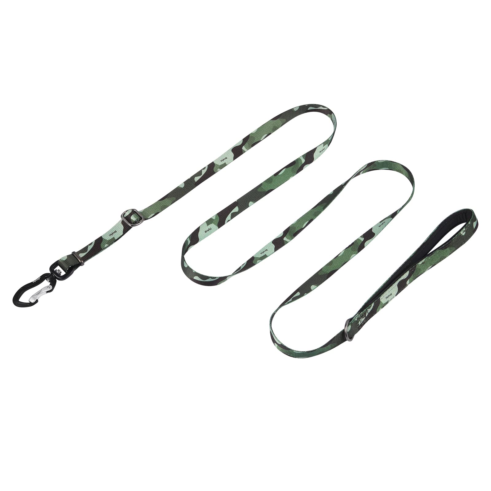 Hyhug Pets Polyester Adjustable Length Dog Lead, Use Sturdy Aluminum Hooks，Light and strong，Super Soft Handle, Suitable For the Pursuit of Advanced Perfect Leash. (Small, Camo Green)