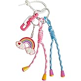 QTKJ Keychain for Women, Bag Charm, Hand-Woven Nylon Rope Key Chain, Aesthetic Keychain, Bag Accessories Charms for Handbag, Backpack(Style 137