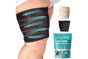 Beltwell® - The Adjustable Thigh Compression Wraps For Big Swollen Upper Legs (1 wrap) (Black, XXL-TALL)