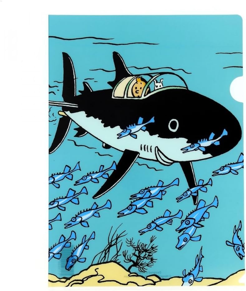 Moulinsart A4 Plastic Folder The Adventures of Tintin in The Underwater Shark (15136)