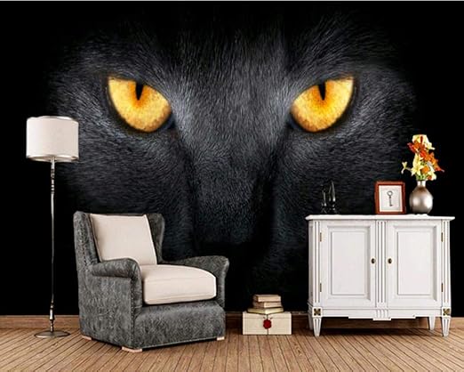 Huatulai Mural Fondo Pantalla 3d Muro De Ojos De Gato Negro Para