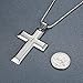 Aoiy Men's Stainless Steel Extra Large Lord's Prayer Cross Pendant Necklace, SilverTone, 23