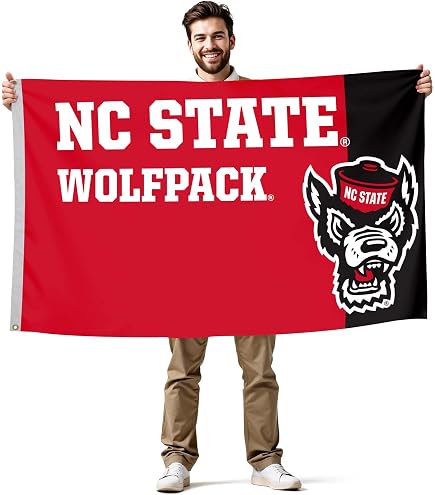 North Carolina State Wolfpack Blackout Flag - Officially Licensed 3x5 Feet, Polyester With Grommets