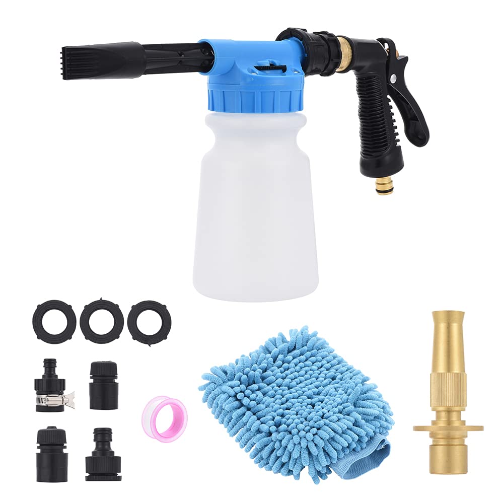 JSCARLIFE Car Wash Foam Gun,Adjustable And Multifunctional Hose Wash Sprayer Snow Foam Blaster with Thick Suds For Car Washing,Garden And Home Cleaning with Quick Connector to Any Garden Hose