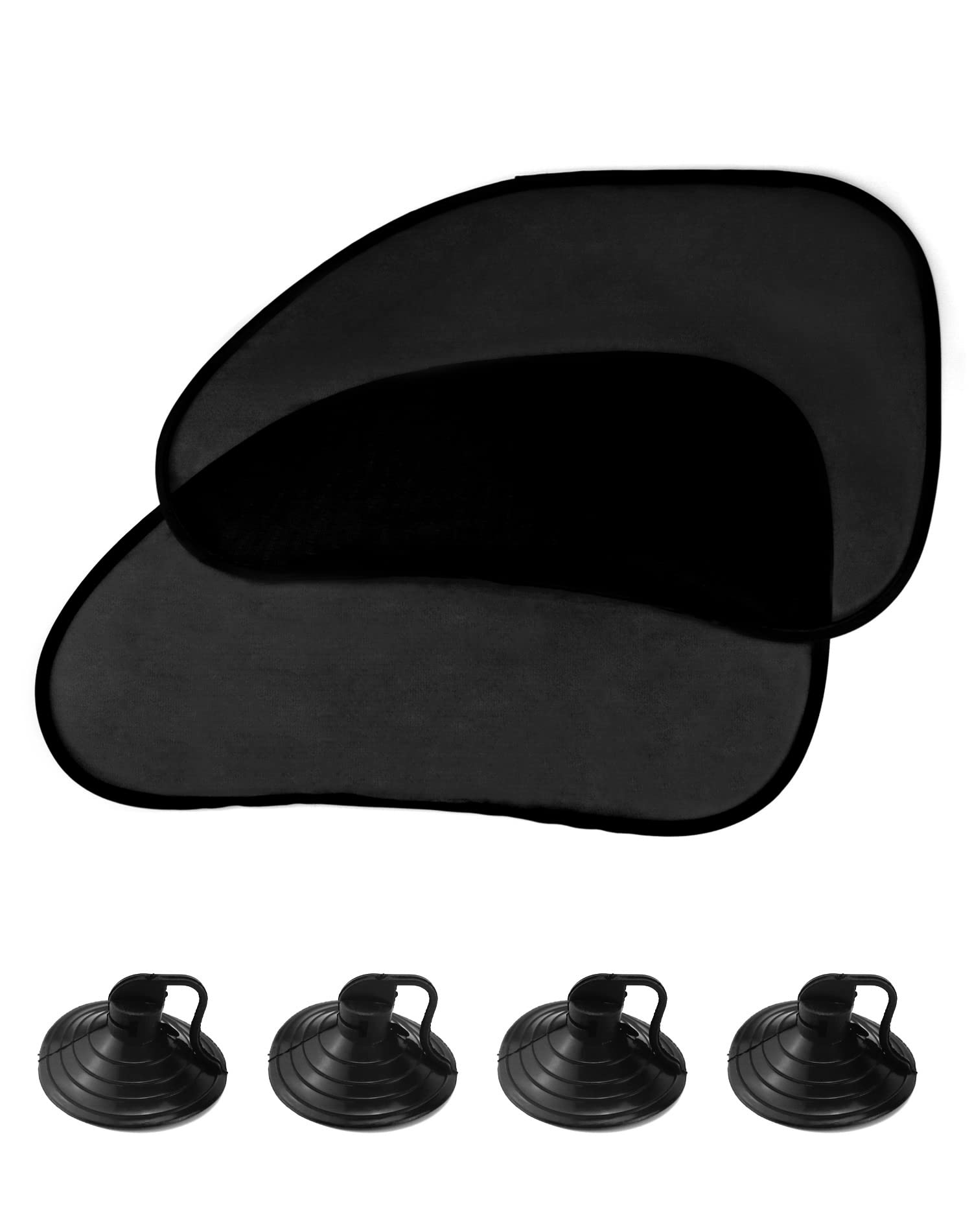 QWORK® 2 piece car sunshade with suction cup, car sun visor, car window sunshade, blocks harmful UV, For front window only, 65cm x 38cm