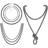 JEWPARK 5Pcs Western Jewelry Navajo Pearl Necklace for Women Western Country Beaded Necklace Boho Vintage Choker Jewelry Gifts