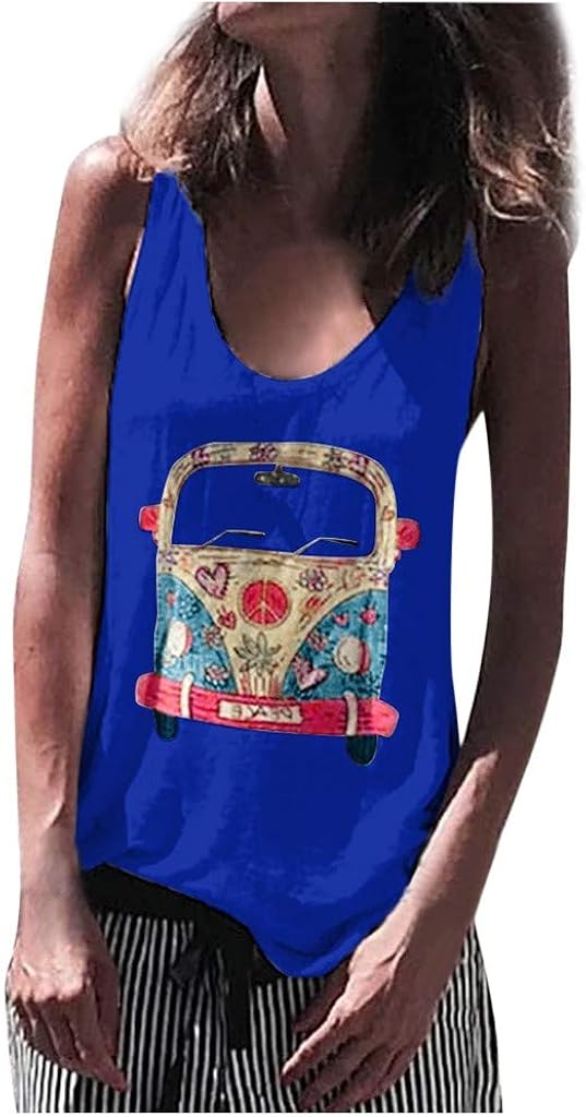 URSING Women Printed Vest Sleeveless Blouse Casual Loose Tops T Shirt Tank Ladies T Shirt Top Summer Basic T Shirt