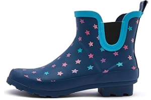 SWIFT*FROG SWIFTFROG Rain Boots for Women - Waterproof Ankle Garden Shoes Anti-Slipping Floral Printed Rainboots for Ladies Stylish Light Ankle Rain Shoes, Women's Rain Footwear