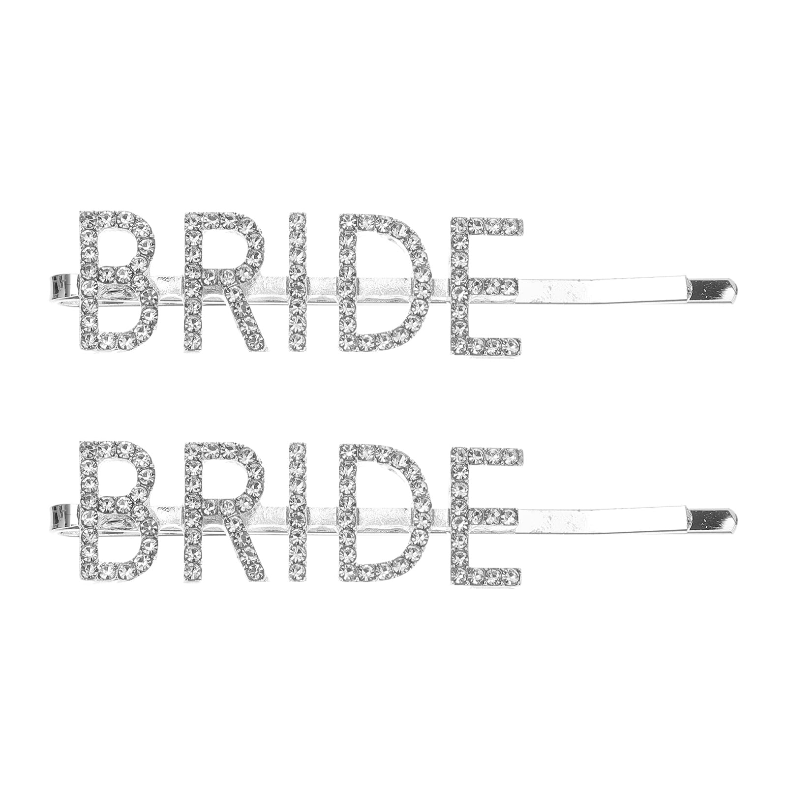 Uonlytech 2Pcs Letters Bobby Hair Pins Bride Hair Clips Wedding Hair Piece Rhinestone Letter Hair Clips for Party Decorations