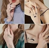 30 Sheets Fine Line Temporary Tattoos Realistic Removable Body Art Words view 3