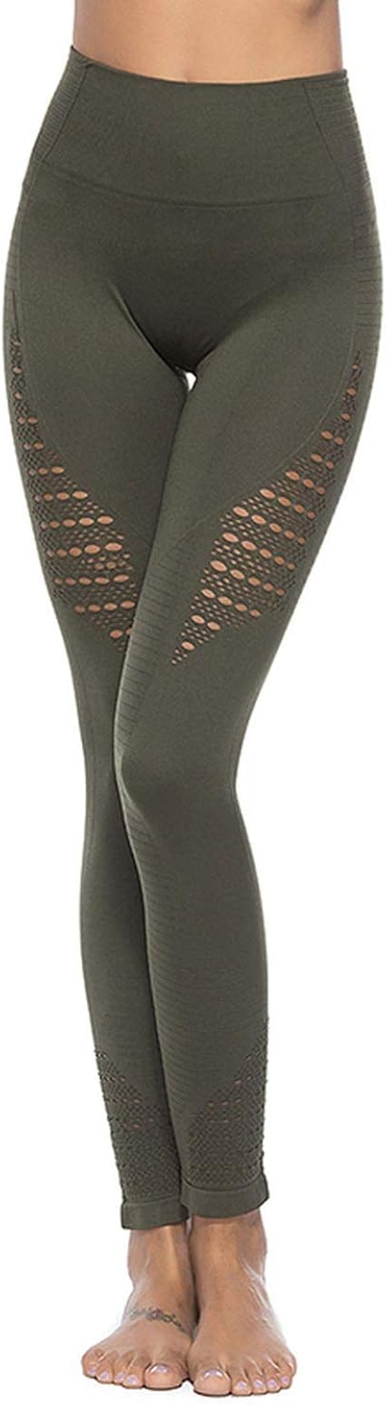 Amazon.com: Hollow-Out Pants Women High Waist Slim Leggings Fits Sports Breathable Elastic Gym 