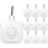 EverElectrix Ceiling Occupancy Motion Sensor, 10-Pack | Passive Infrared Technology, High Bay Fixture Mount 360 Degree, Hard-Wired, 120-277 VAC, Commercial/Industrial Grade