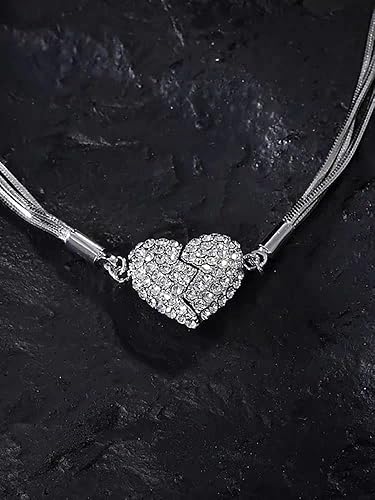 ADOORO Double-Sided Wearing Diamond-Set Magnetic Love Pendant