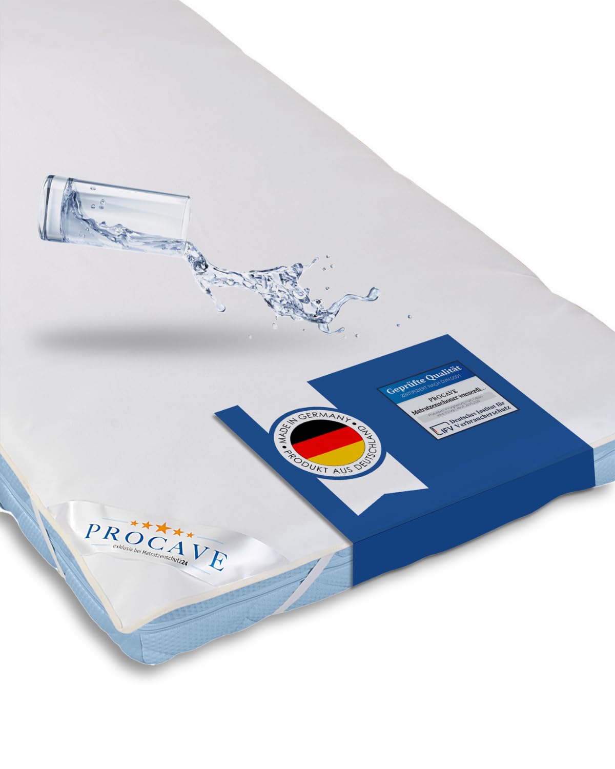 PROCAVE, Waterproof Mattress Protector, Cot Bed Sheets, Water-Resistant Molleton Mattress Cover, Made in Germany, Multiple, 60x120 cm