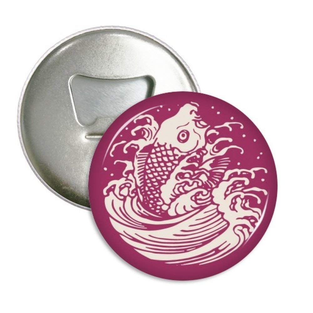 Rojo pintura cultura japonesa pescado redondo abridor de botellas ...