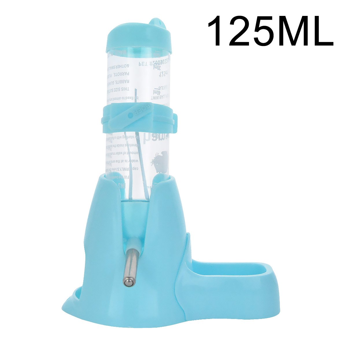 125ml Pet Drinking Bottle with Food Container Base Hut By Guardians for Hamsters Rats Ferrets Rabbits Small Animals Hanging Water Feeding Bottles Auto Dispenser