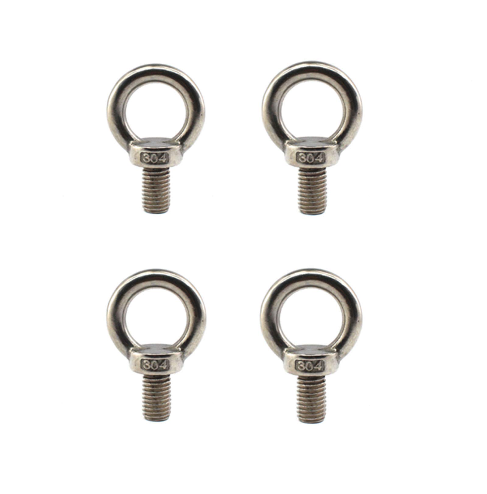 304 stainless steel M12 lifting rigging eyebolt ring Shaped with lengthened thread(40mm) pack of 4 pcs