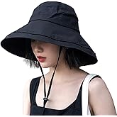 DRIONO Wide Brim Bucket Hat - UPF50+ Protection Travel Beach Sun Hat with Semi-Rigid Adjustable Foldable Brim