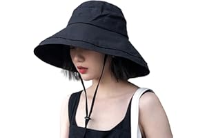 DRIONO Wide Brim Bucket Hat - UPF50+ Protection Travel Beach Sun Hat with Semi-Rigid Adjustable Foldable Brim