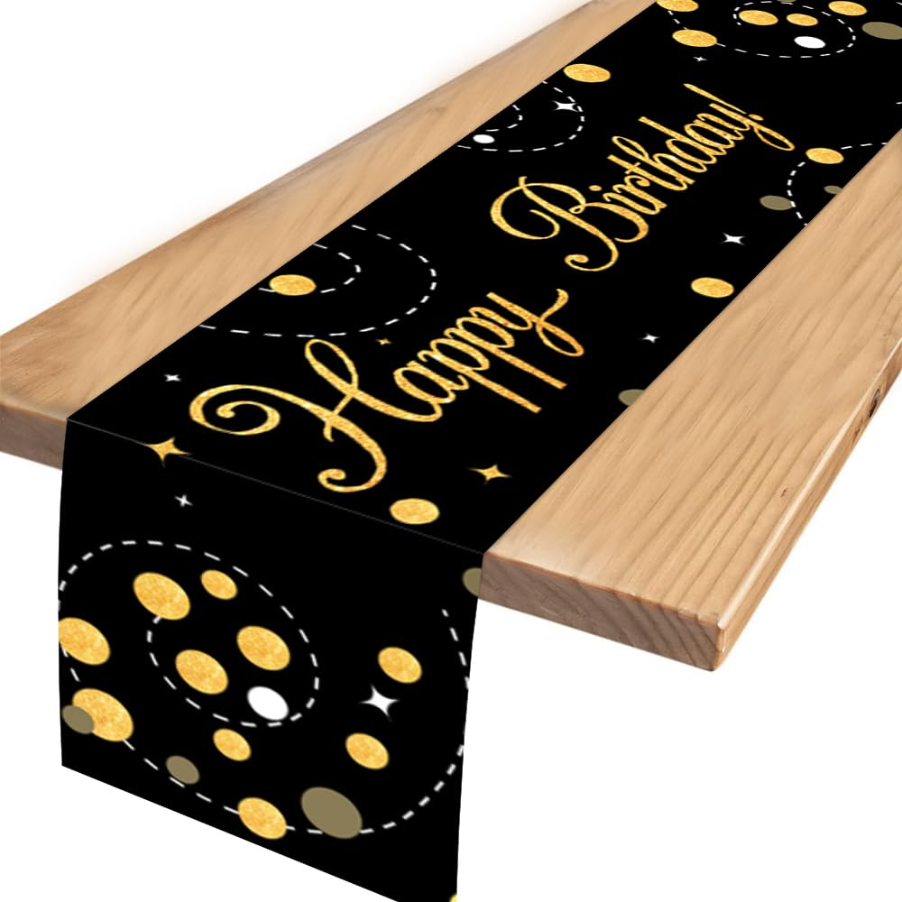Senken Table Runner Birthday Birthday Girl, Table Runner Black Pink, Sweet (Happy brithday) — image 1